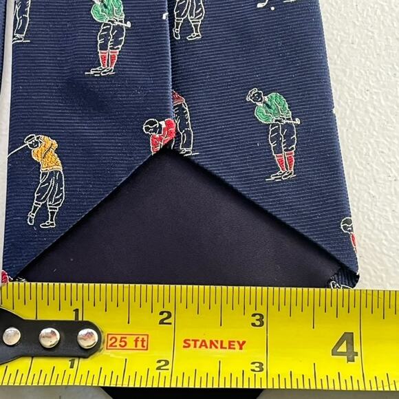 Vintage Polo By Ralph Lauren Men's Tie Golf Golfer Motif 100% Silk Handmade - Picture 6 of 8
